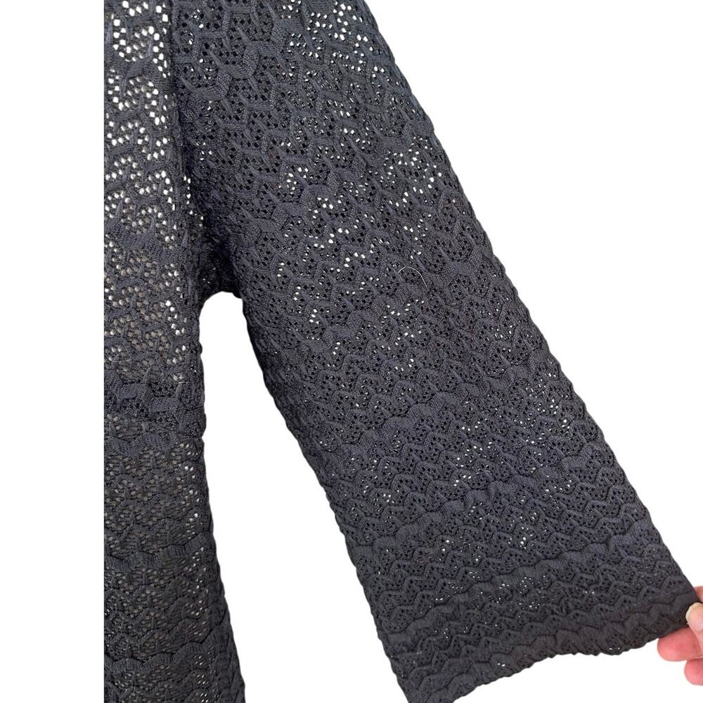 Sharagano Woman Dress 14W Black Lace Nude Lined 3/4 Sleeve Cocktail Plus Size - Picture 4 of 6